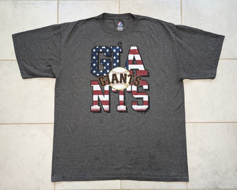 San Francisco Giants Men's XL Shirt USA Gray Majestic Short Sleeve MLB Baseball